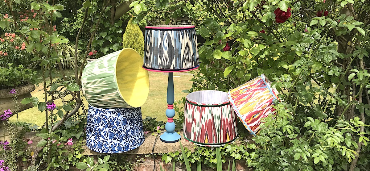 5 ikat lamps in garden lovable lampshades