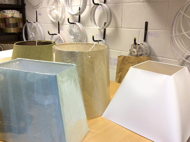 Bespoke lampshades handmade in workshop custom order
