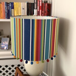 colour stripe pom pom handmade lampshade