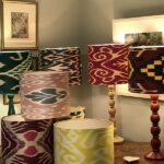 ikat design drum lampshades