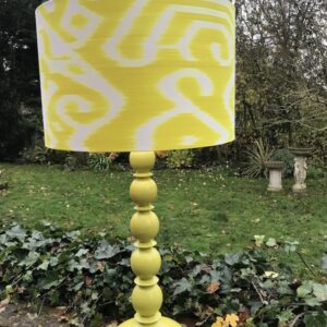 Sunshine Yellow Ikat design with Matching Lamp Base