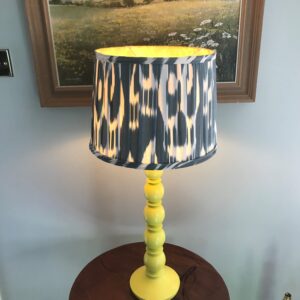Blue Pleated Ikat Design with Yellow Interior