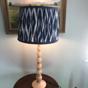 Blue Pleated Ikat Design with White Interior