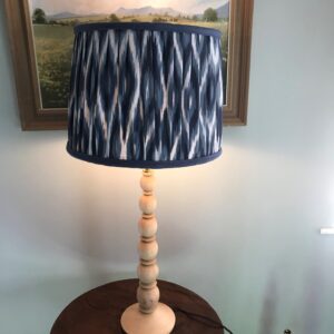 Dark Blue & Denim Pleated Ikat Design with White Linen Interior