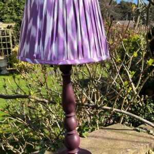 Lilac & White Ikat Design Pleated Lampshade with White Interior