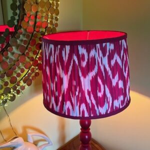 Pink Pleated Ikat Design with Red Interior